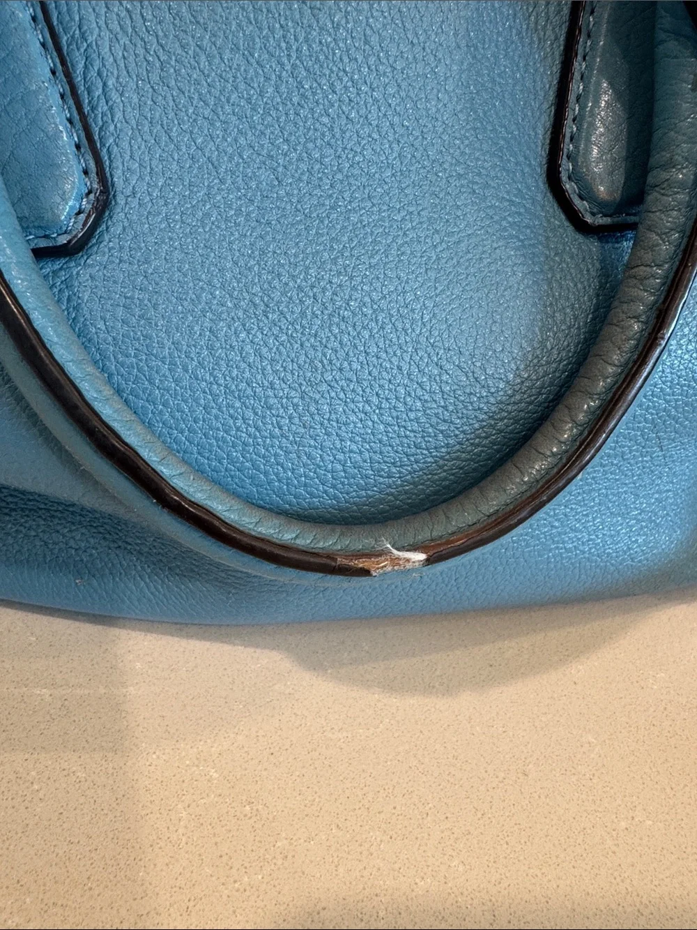 Michael Kors Blue Leather Purse with Removable Strap
